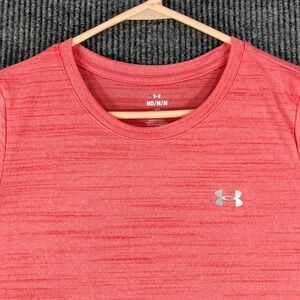 Under‎ Armour Shirt Womens Medium Pink Short Sleeve Loose Fit Active Casual